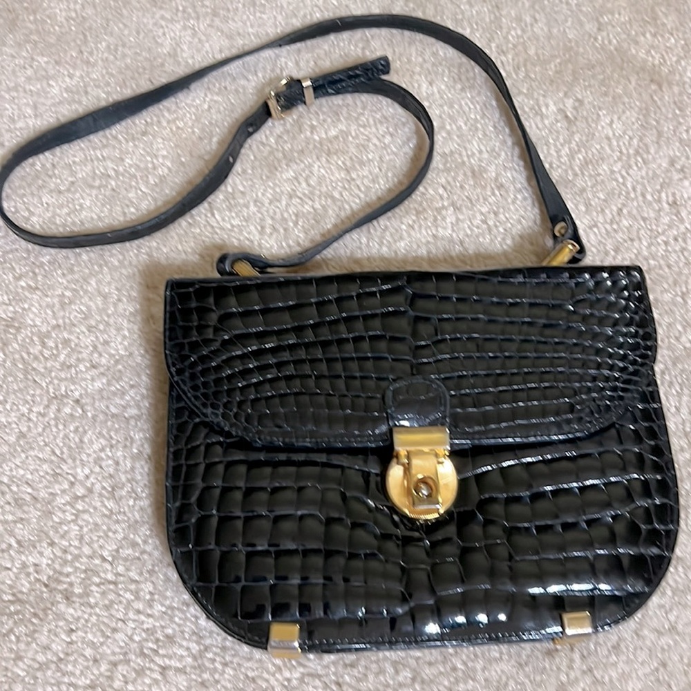 Vintage Maraolo Croc Embossed Crossbody Purse
